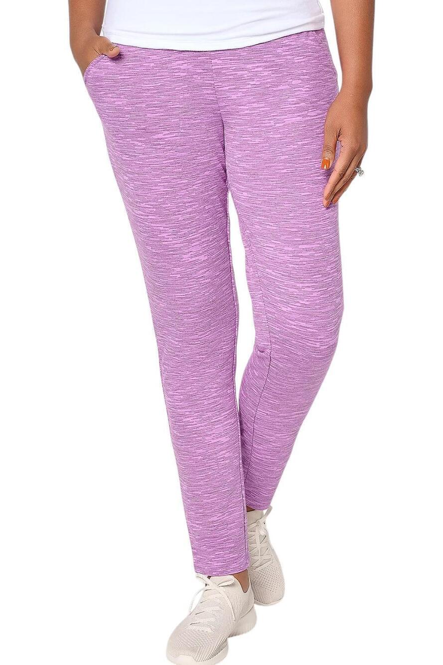 Denim & Co. Active Soft Blend Knit Wide Leg Ankle Pant Purple - Regular